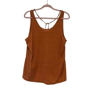 Prana sz L burnt orange scoop neck cotton tank top II